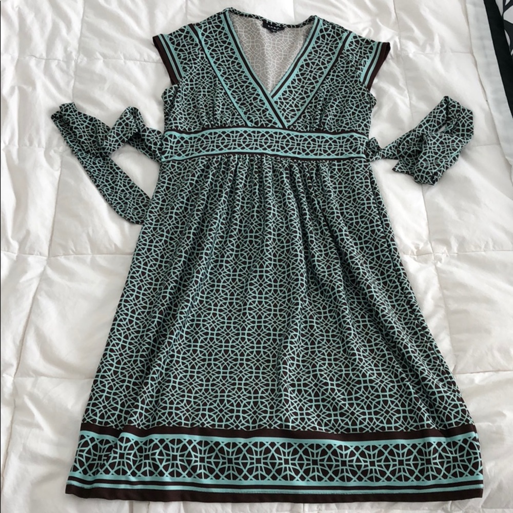 Mint green and brown